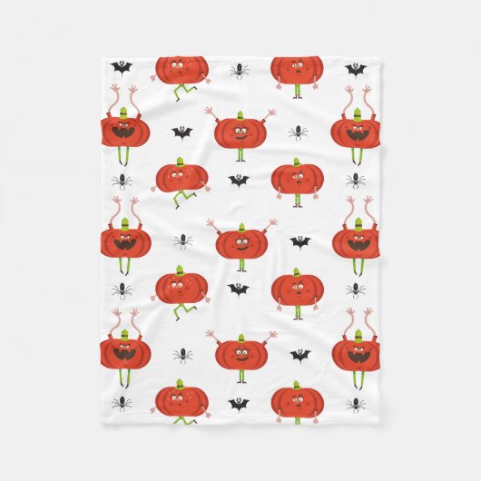 Schattigee Halloween pompoenen, spin & vleermuispa Fleece Deken (Voorkant)