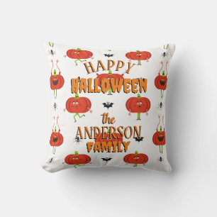Schattigee Halloween pompoenen, spin & vleermuispa Kussen