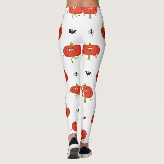 Schattigee Halloween pompoenen, spin & vleermuispa Leggings (Achterkant)