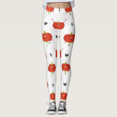 Schattigee Halloween pompoenen, spin & vleermuispa Leggings (Voorkant)