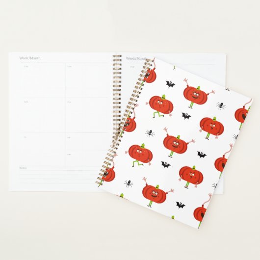 Schattigee Halloween pompoenen, spin & vleermuispa Planner (Display)