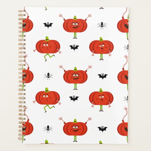 Schattigee Halloween pompoenen, spin & vleermuispa Planner (Voorkant)