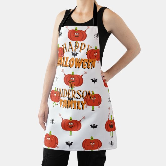 Schattigee Halloween pompoenen, spin & vleermuispa Schort (Insitu)