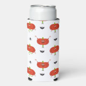Schattigee Halloween pompoenen, spin & vleermuispa Seltzer Blikjeskoeler (Seltzer Voorkant)