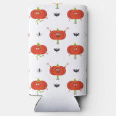 Schattigee Halloween pompoenen, spin & vleermuispa Seltzer Blikjeskoeler (Achterkant)