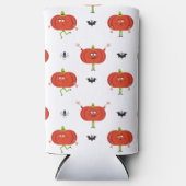 Schattigee Halloween pompoenen, spin & vleermuispa Seltzer Blikjeskoeler (Voorkant)