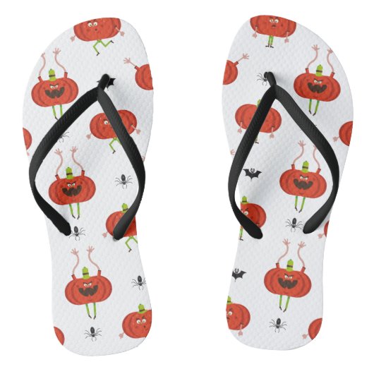 Schattigee Halloween pompoenen, spin & vleermuispa Teenslippers (Voetbed)