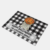 Schattigee Halloween Pumpkin Ghost aangepaste fami Deurmat (Schuin)