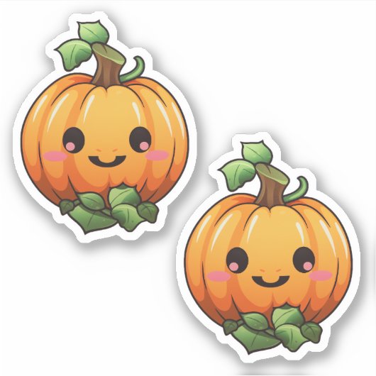 Schattigee Halloween Pumpkin Herfst Herfst Sticker (Voorkant)