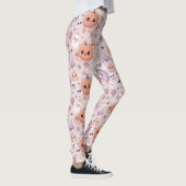Schattigee Halloween Pumpkins & Ghosts op Pink Sea Leggings (Rechts)