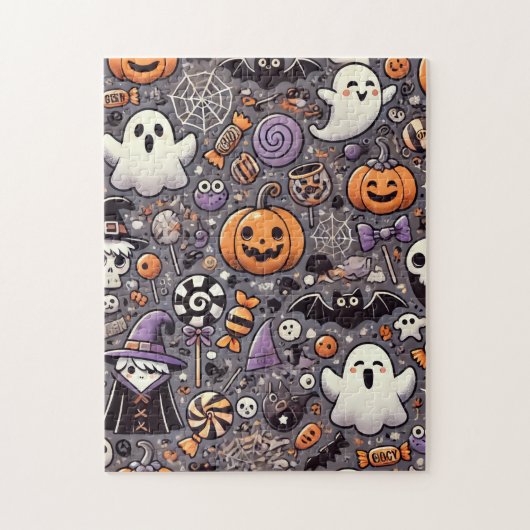 Schattigee Halloween puzzel Legpuzzel (Verticaal)