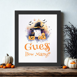 Schattigee Halloween 'Raad eens hoeveel' Baby show Poster