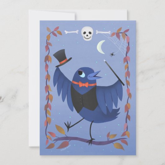 Schattigee Halloween Raven Crow DIY Blank Kaart (Voorkant)