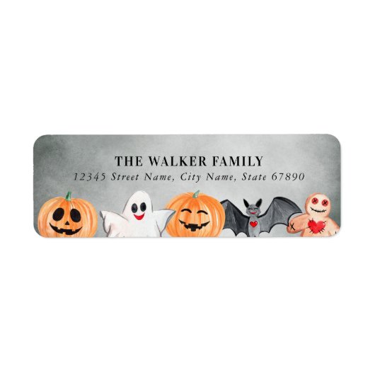 Schattigee Halloween Retour Adreslabels Etiket (Voorkant)