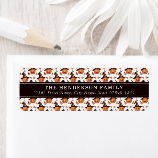 Schattigee Halloween Retour Adreslabels Etiket (Insitu)