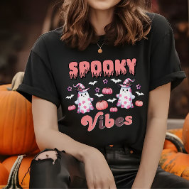 Schattigee Halloween Retro Spooky Vibes Ghosts Pin T-shirt