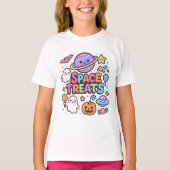 Schattigee Halloween-ruimte behandelt kleding Unis T-shirt (Voorkant)