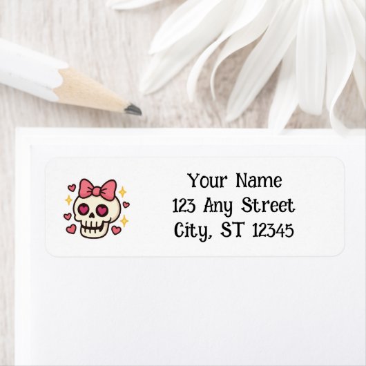 Schattigee Halloween-schedel Etiket (Insitu)