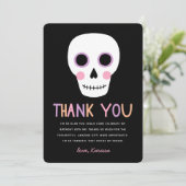 Schattigee Halloween schedel pastel dank u Verjaar Bedankkaart (Staand voorkant)