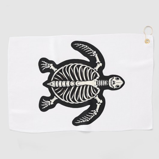 Schattigee Halloween schildpad skelet schildpad sc Golfhanddoek (Horizontaal)