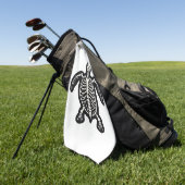 Schattigee Halloween schildpad skelet schildpad sc Golfhanddoek (Groen)