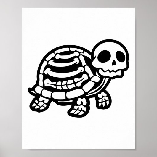 Schattigee Halloween schildpad skelet schildpad sc Poster (Voorkant)
