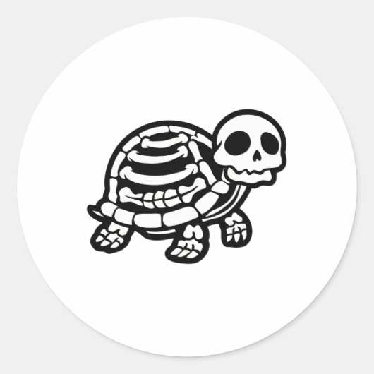 Schattigee Halloween schildpad skelet schildpad sc Ronde Sticker (Voorkant)