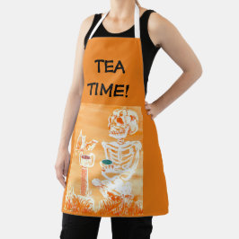 Schattigee Halloween Skeleton-Bat Tea Kitchen Scho Schort