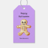 Schattigee Halloween Skeleton Cookie Cadeaulabel (Voorkant)