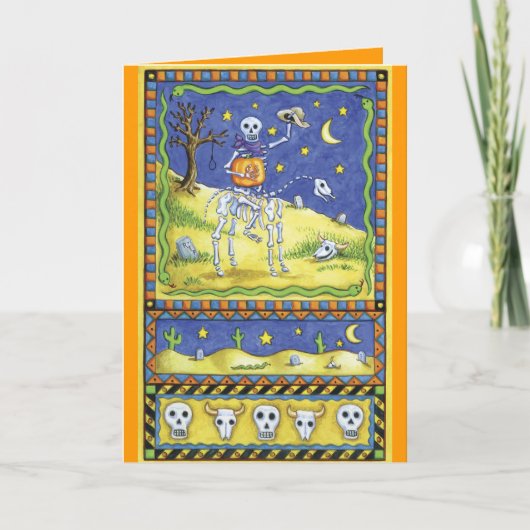 Schattigee Halloween Skeleton Kaarten (Voorkant)