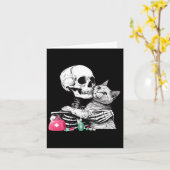 Schattigee Halloween Skeleton Knuffel Cat Vet Tech Kaart (Gele Bloem)