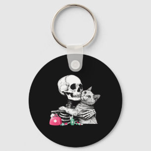 Schattigee Halloween Skeleton Knuffel Cat Vet Tech Sleutelhanger