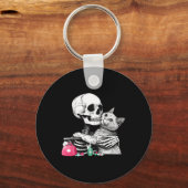 Schattigee Halloween Skeleton Knuffel Cat Vet Tech Sleutelhanger (Voorkant)