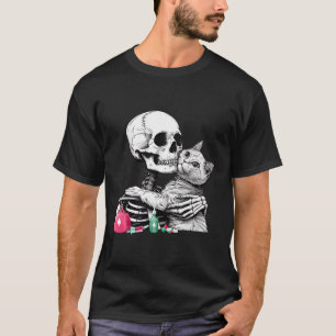 Schattigee Halloween Skeleton Knuffel Cat Vet Tech T-shirt