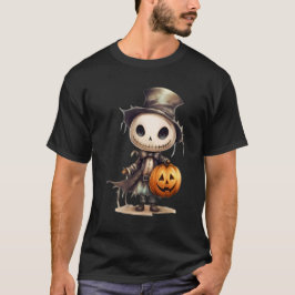 Schattigee Halloween Skeleton Pumpkin Art - Autumn T-shirt