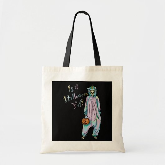 Schattigee Halloween Skeleton Trick or treat Bag Tote Bag (Voorkant)