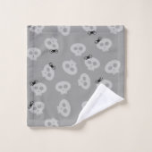 Schattigee Halloween Skull Bow Pattern Badhanddoek Bad Handdoek (Wasdoekje)