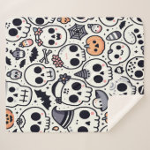 Schattigee Halloween Skull Deken (Voorkant (horizontaal))