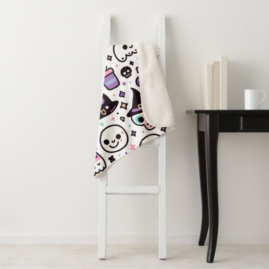 Schattigee Halloween Skull Pattern Deken (In situ)