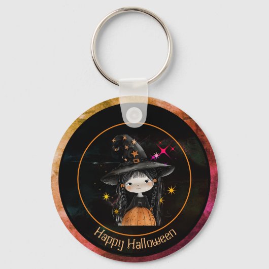 Schattigee Halloween-Sleutelhanger en heksenmeeste Sleutelhanger (Voorkant)