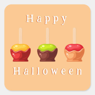 Schattigee Halloween Snoep Appels Kinder Partij Vierkante Sticker