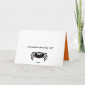 Schattigee Halloween Spider Oranje Wenskaart Kaart (Achterkant)