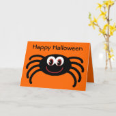 Schattigee Halloween Spider Oranje Wenskaart Kaart (Gele Bloem)