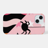 Schattigee Halloween Spider & Stars iPhone 15 Case (Achterkant horizontaal)