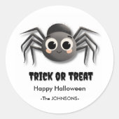 Schattigee Halloween Spider Sticker - Trick or tre (Voorkant)