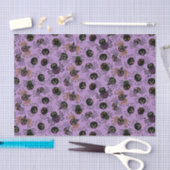 Schattigee Halloween Spinnen op Paarse Tissuepapier (Craft)