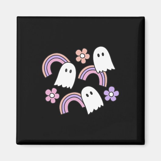 Schattigee Halloween-spoken en regenbogen Magneet (Voorkant)