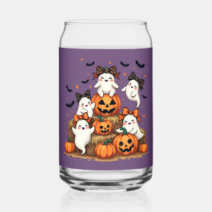 Schattigee Halloween-spoken in Coquette Bows & Pum Blikvorm Glas