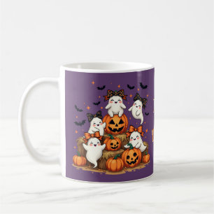Schattigee Halloween-spoken in Coquette Bows & Pum Koffiemok