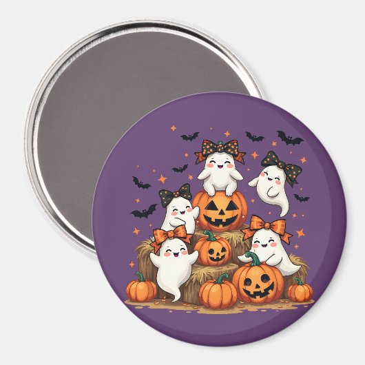 Schattigee Halloween-spoken in Coquette Bows & Pum Magneet (Voorkant / Achterkant)